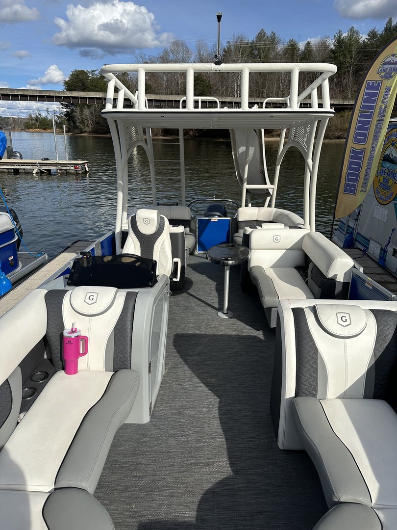 2022 Godfrey Blue/White Waterslide Lake James Boat Rentals