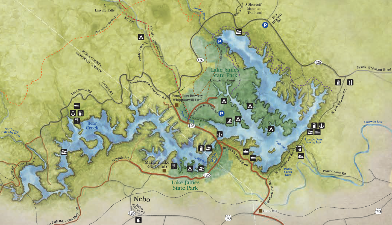 Lake James NC map